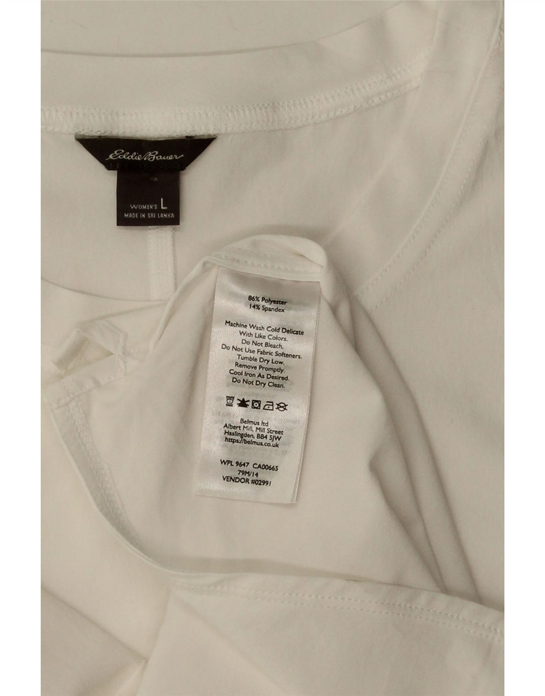 EDDIE BAUER Womens T-Shirt Top UK 16 Large White Polyester Vintage Eddie Bauer and Second-Hand Eddie Bauer from Messina Hembry 