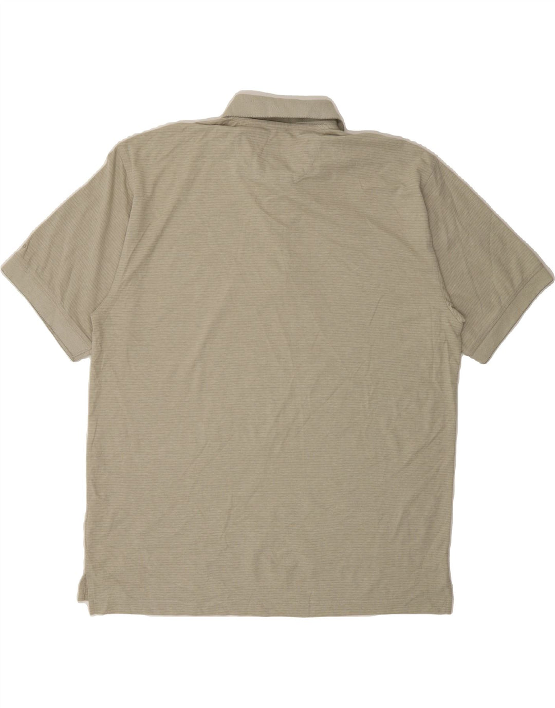 IZOD Mens Polo Shirt Large Beige Pinstripe Cotton Vintage Izod and Second-Hand Izod from Messina Hembry 