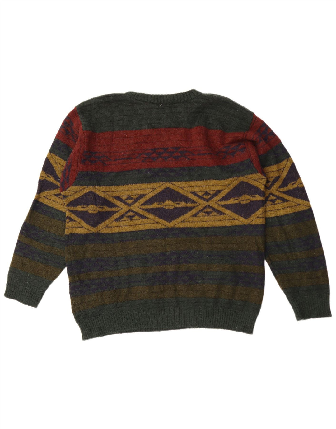 Maglione maglione girocollo da uomo Alba Moda grande kaki geometrico
