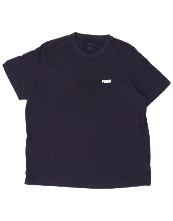 T-shirt da uomo Puma Top XL blu navy in cotone