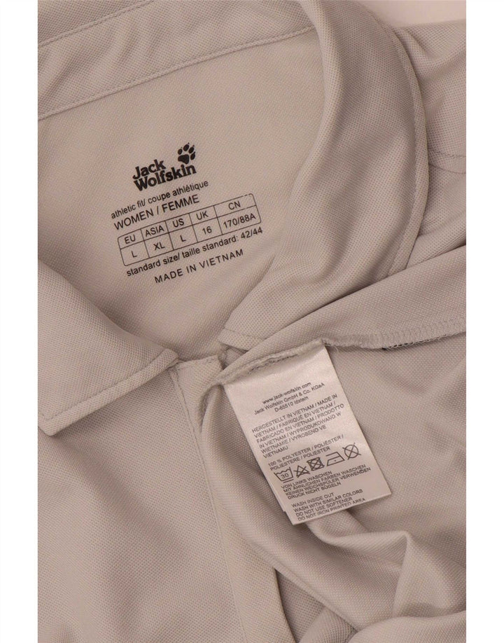 Polo da donna Jack Wolfskin UK 16 grande poliestere grigio