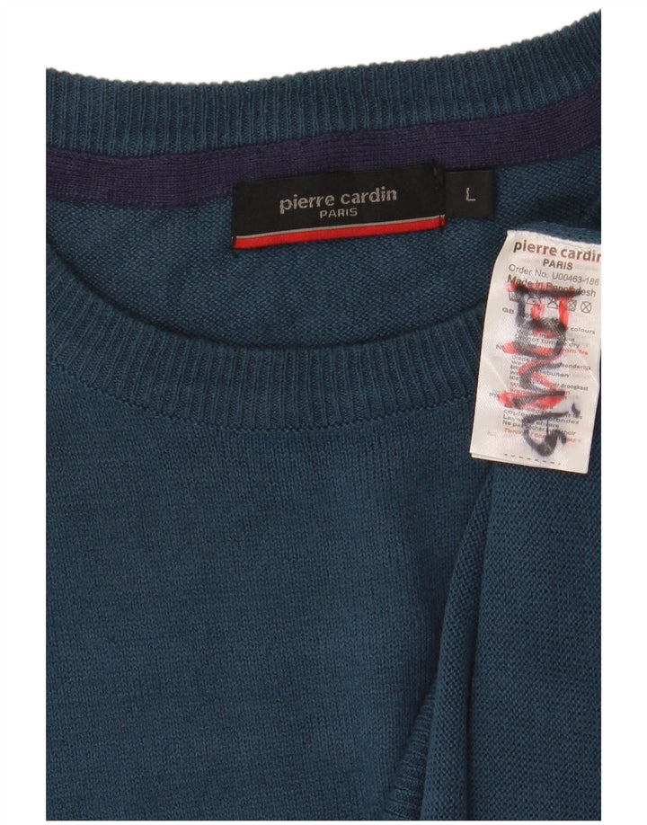 Maglione maglione girocollo da uomo Pierre Cardin grande acrilico blu navy