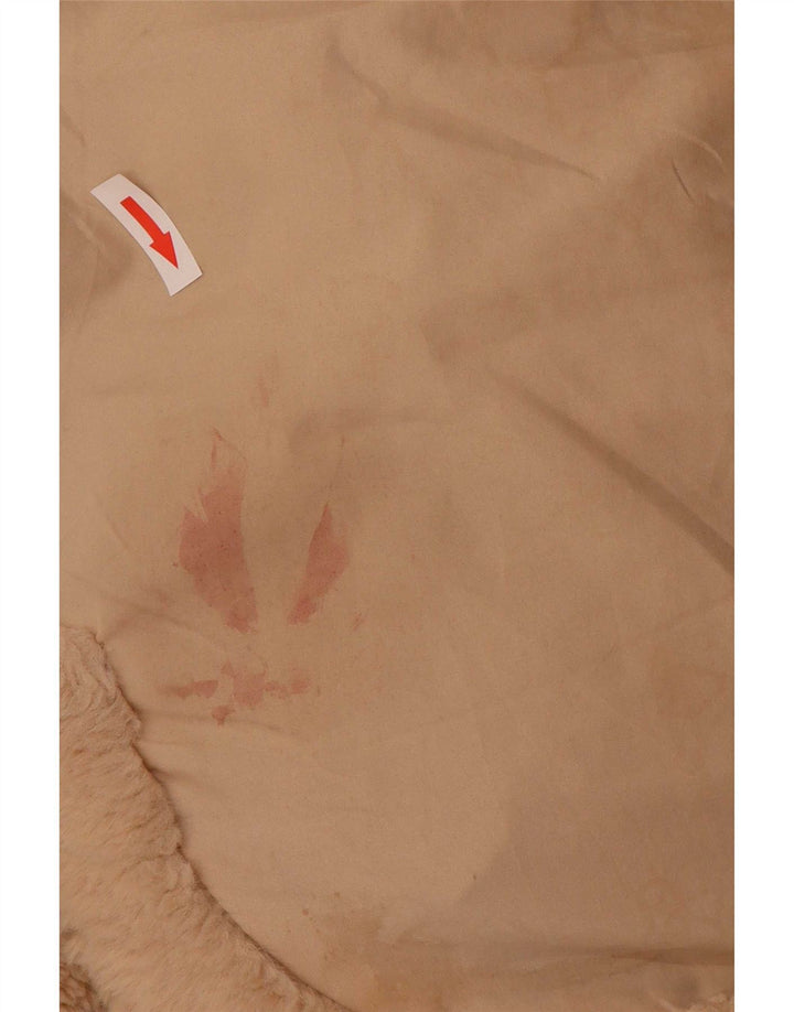 Giubbotto bomber con cappuccio con orsetto da donna Zara UK 14 Poliestere beige medio