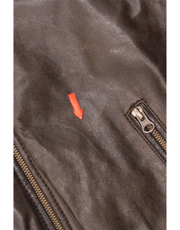 Giubbotto bomber da uomo in pelle On Spirit IT 48 in pelle marrone medio