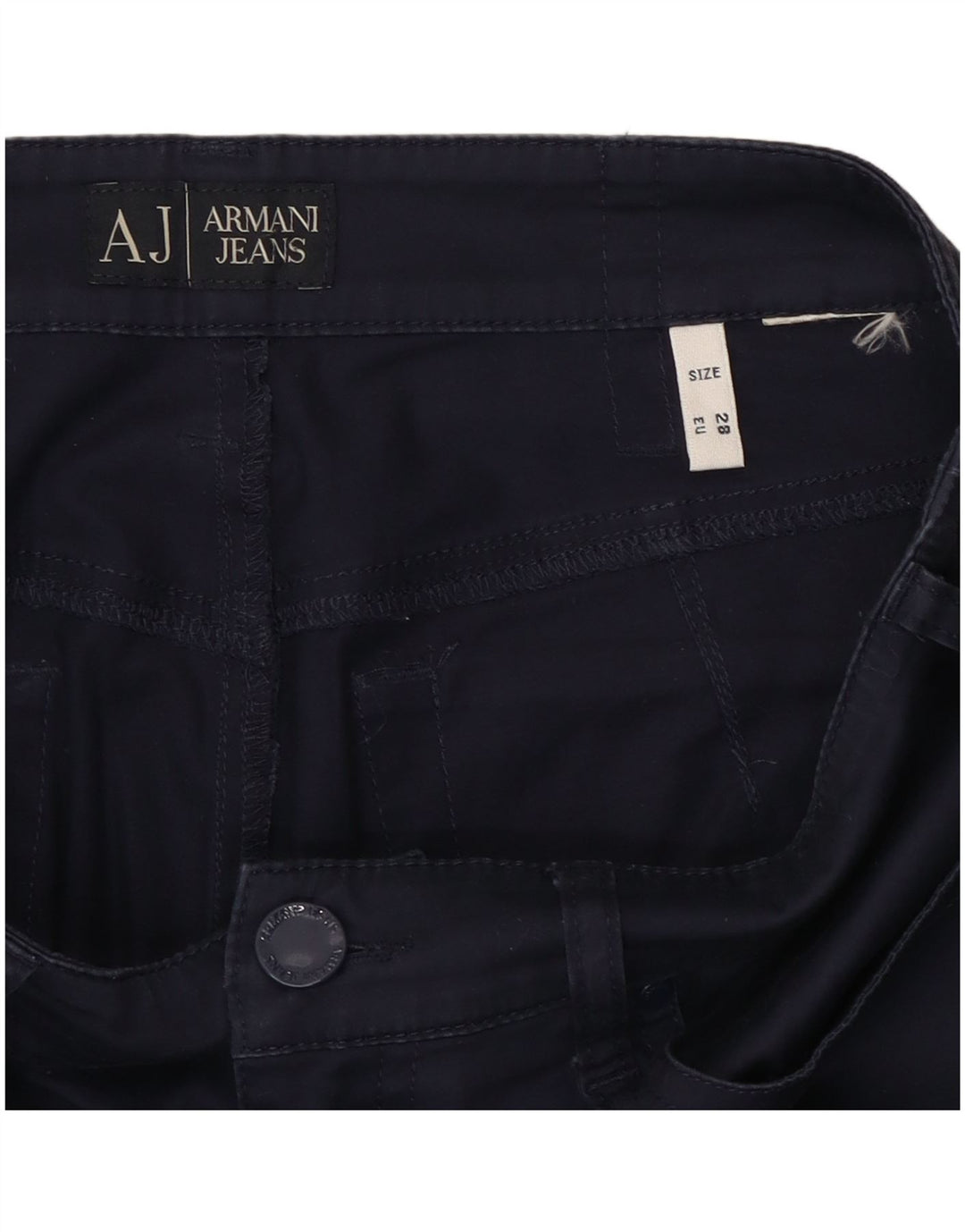 Pantaloni casual dritti da donna ARMANI W28 L29 Blu Navy