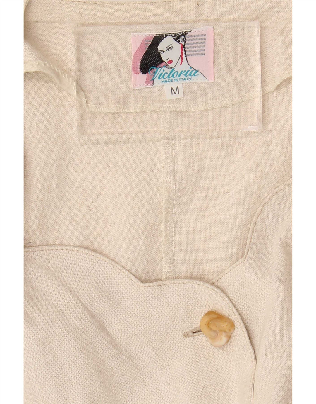 Abito camicia vintage da donna UK 14 beige medio
