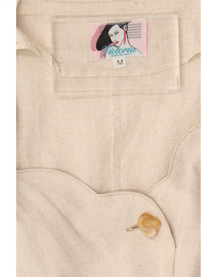 Abito camicia vintage da donna UK 14 beige medio