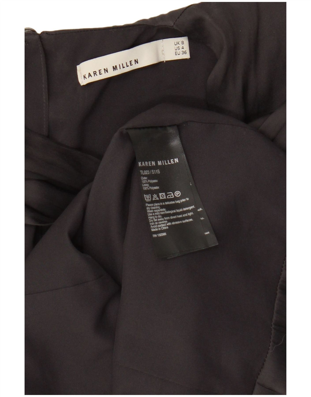 Camicetta senza maniche da donna Karen Millen UK 8 Small Poliestere nero