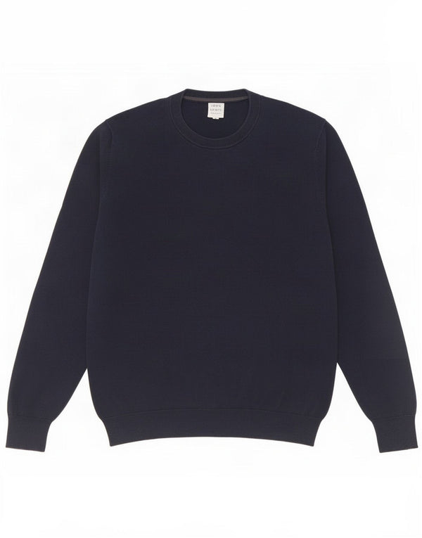 John Lewis Mens Crew Neck Jumper Sweater Medium Navy Blue Cotton