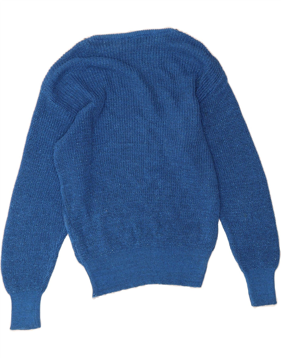 VINTAGE Womens Boat Neck Jumper Sweater UK 14 Medium Blue Vintage Vintage and Second-Hand Vintage from Messina Hembry 