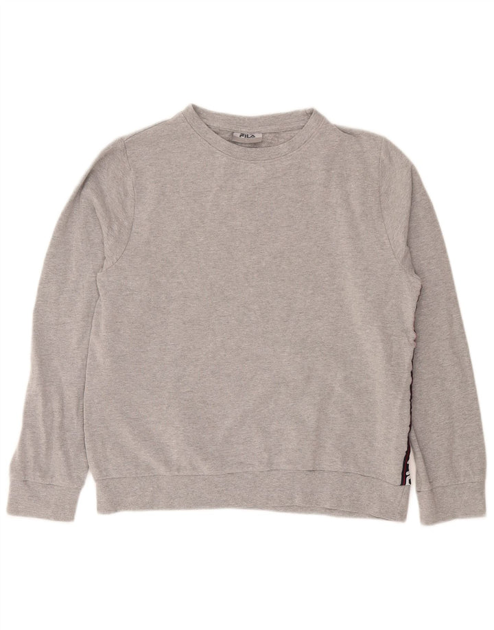 Felpa grafica da donna Fila Maglione UK 16 Large Grigio Cotone