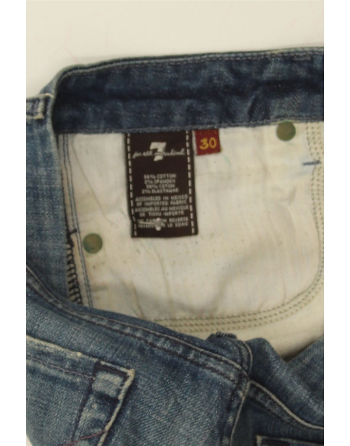 7 FOR ALL MANKIND Womens Denim Shorts W30 Medium Blue Cotton Vintage 7 For All Mankind and Second-Hand 7 For All Mankind from Messina Hembry 