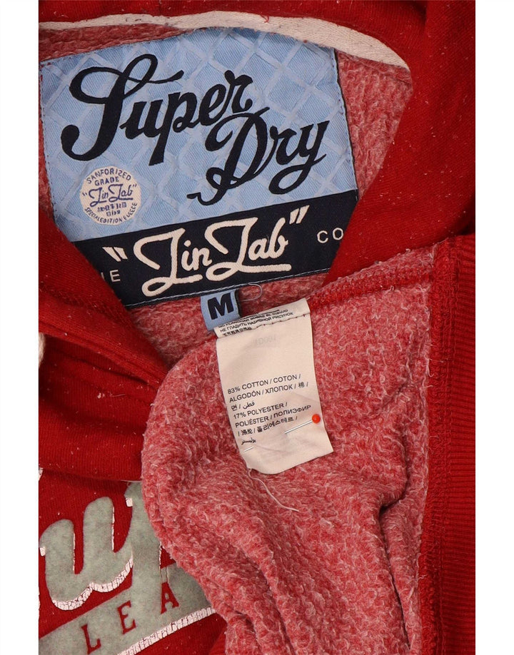 Maglione con cappuccio grafico da uomo Superdry in cotone rosso medio