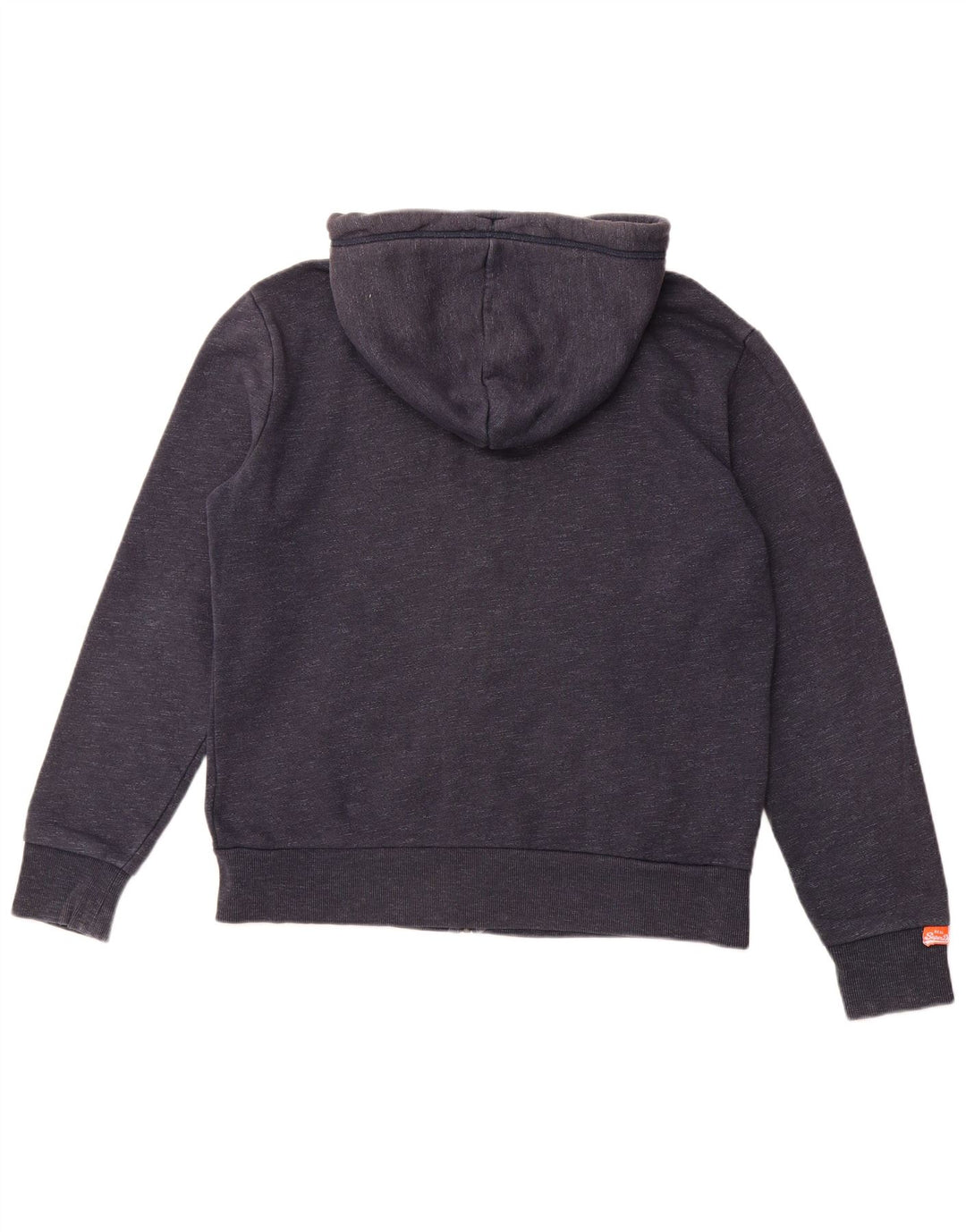 Maglione con cappuccio e zip da uomo SUPERDRY 2XL cotone screziato blu navy