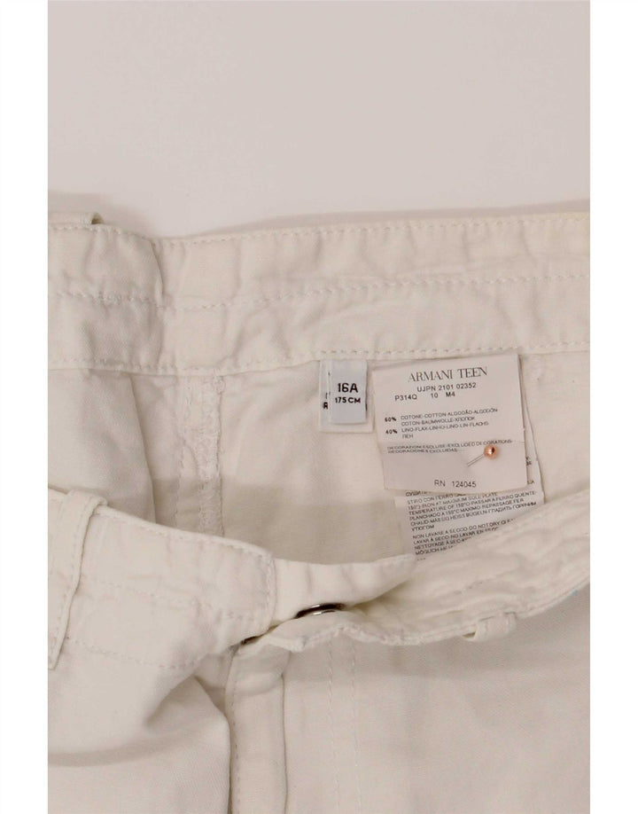 Pantaloncini chino Armani Ragazzo 15-16 anni W32 Cotone Bianco