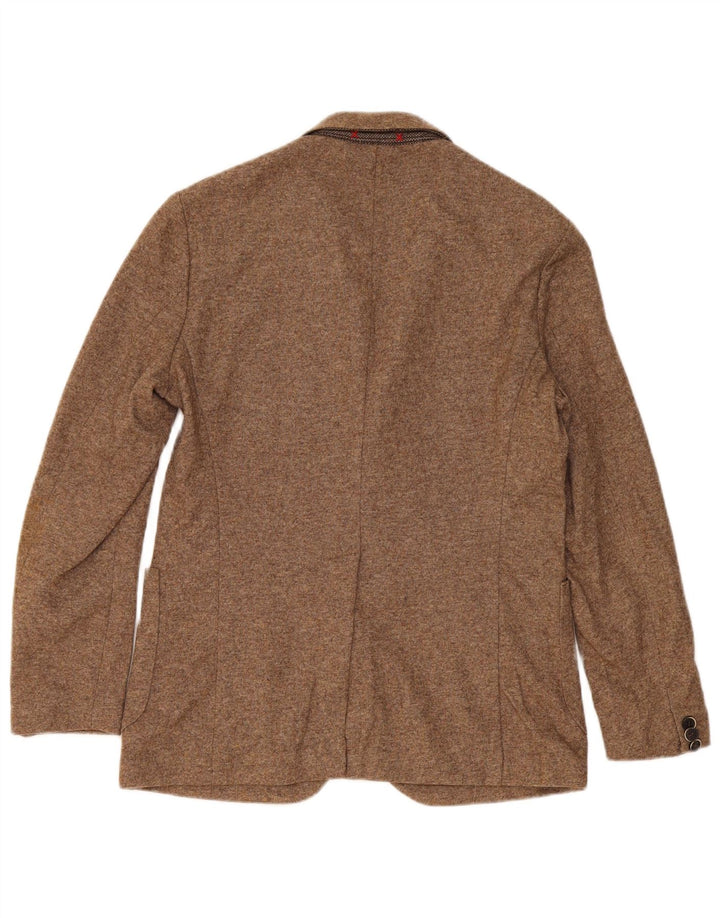 Giacca Blazer 2 Bottoni Fradi Uomo IT 46 Small Beige Lana Maculata