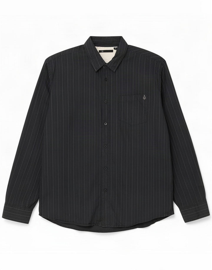 Camicia da uomo Volcom XL cotone gessato nero