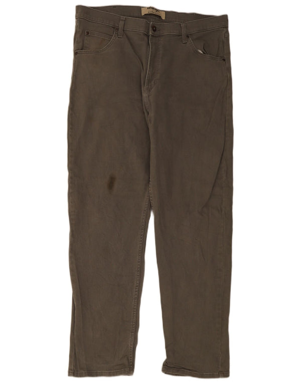 Pantaloni casual dritti da uomo Wrangler W37 L32 cotone kaki