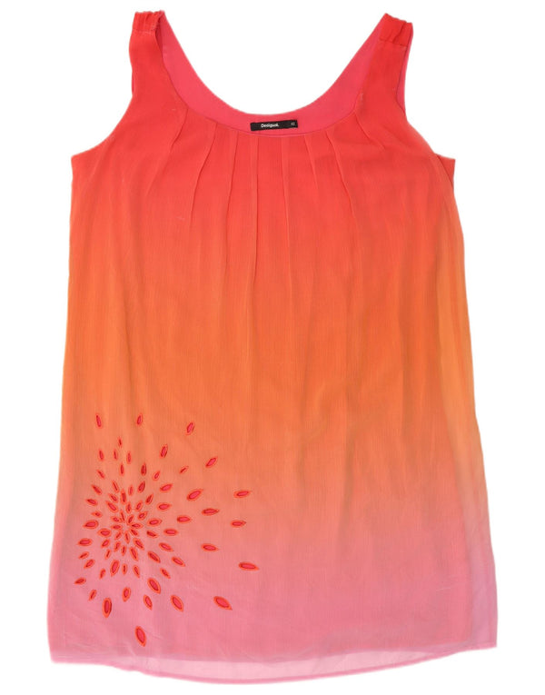 DESIGUAL Womens Blouse Top EU 42 Large Multicoloured Colourblock