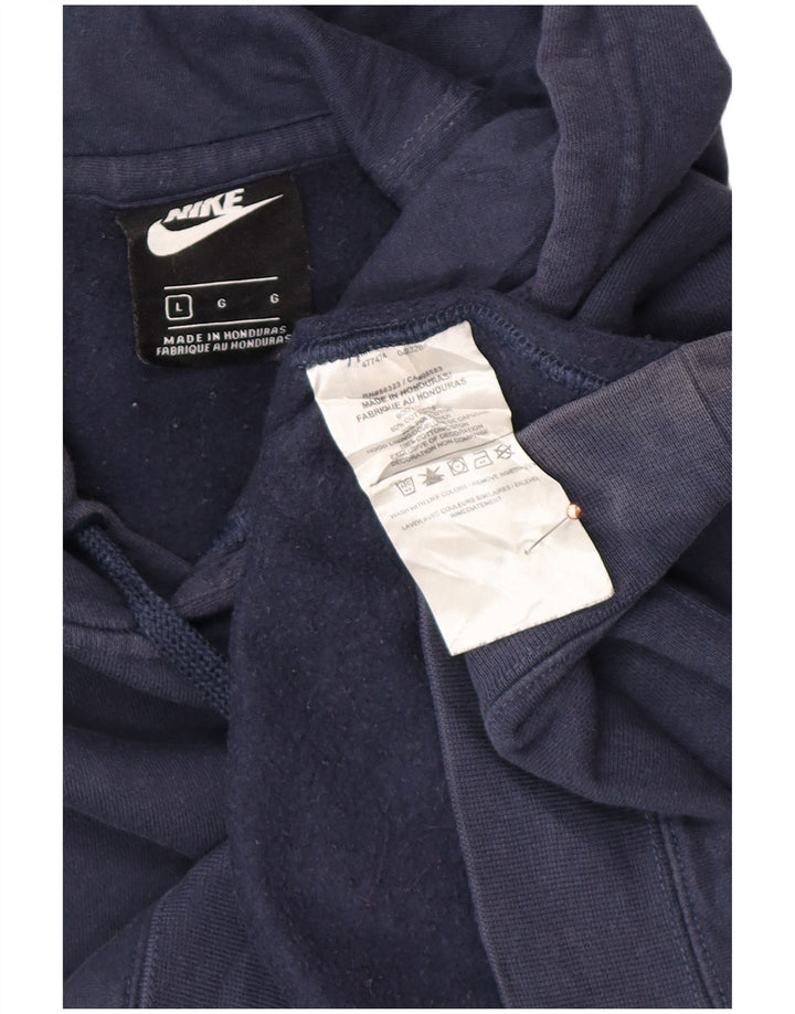 Felpa con cappuccio da uomo NIKE grande in cotone blu navy