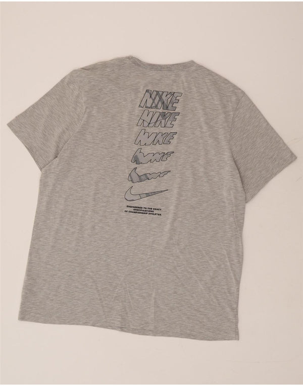 T-shirt grafica Nike Dri Fit da uomo XL in cotone grigio