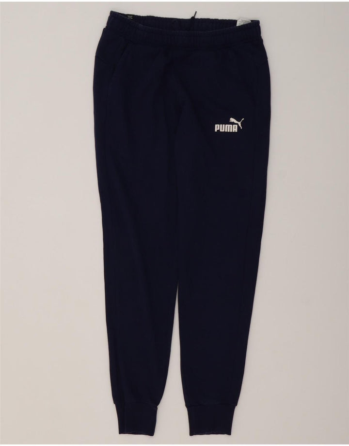 Pantaloni da tuta da uomo Puma Joggers medi in cotone blu navy