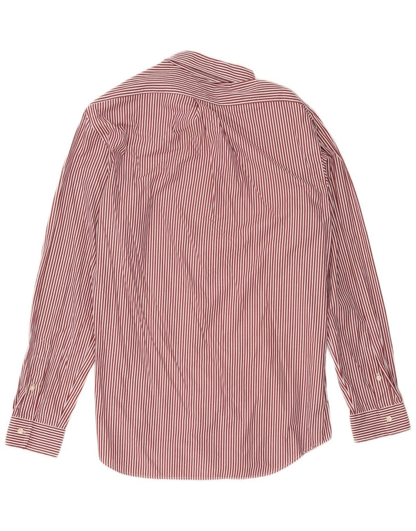 Camicia Ralph Lauren da uomo dalla vestibilità classica, in cotone a righe bordeaux di grandi dimensioni