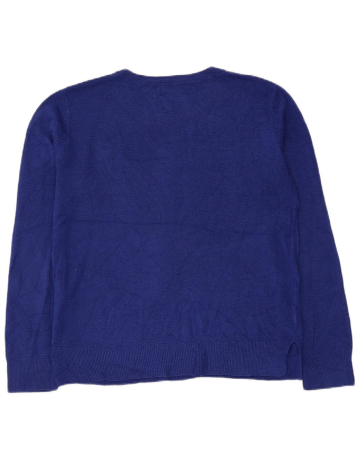 Maglione maglione con scollo a barca da donna Marks & Spencer UK 12 Acrilico blu medio