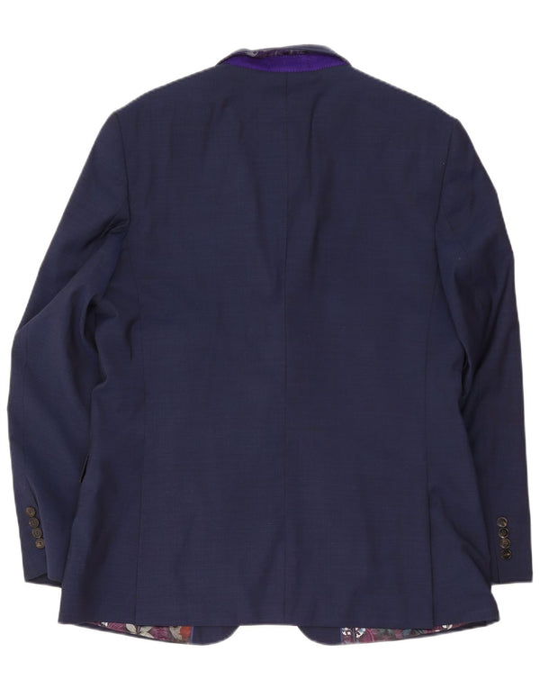 Giacca blazer da uomo a 2 bottoni Ted Baker UK 44 2XL Lana blu navy