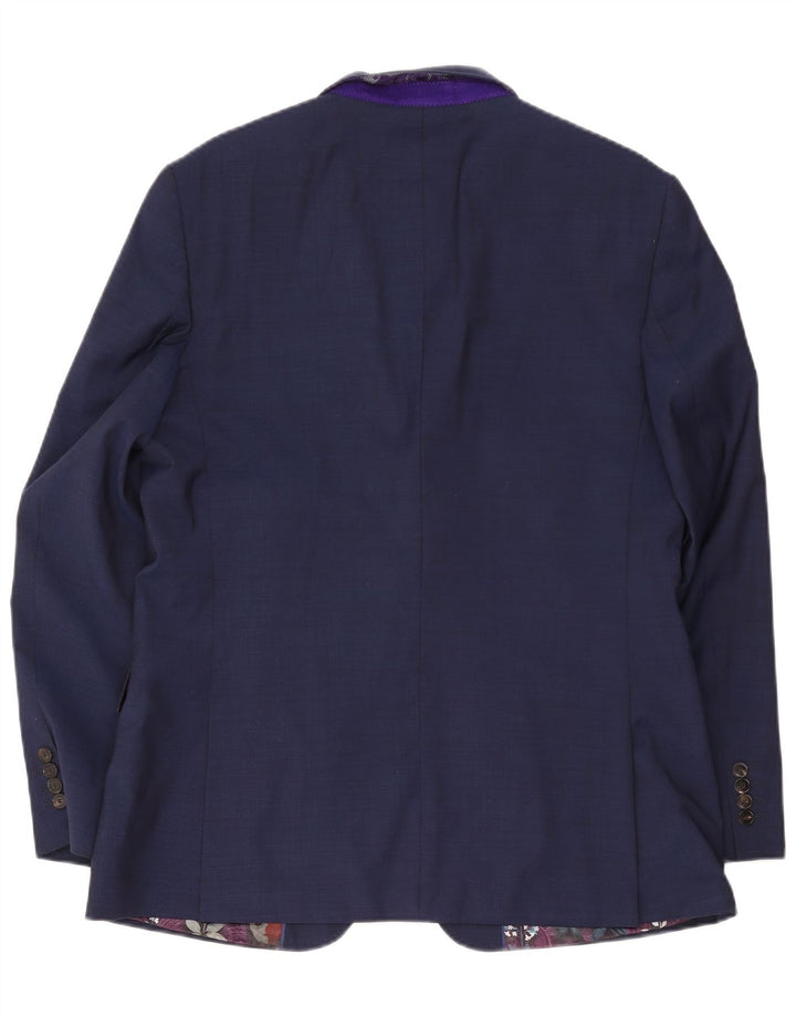 Giacca blazer da uomo a 2 bottoni Ted Baker UK 44 2XL Lana blu navy