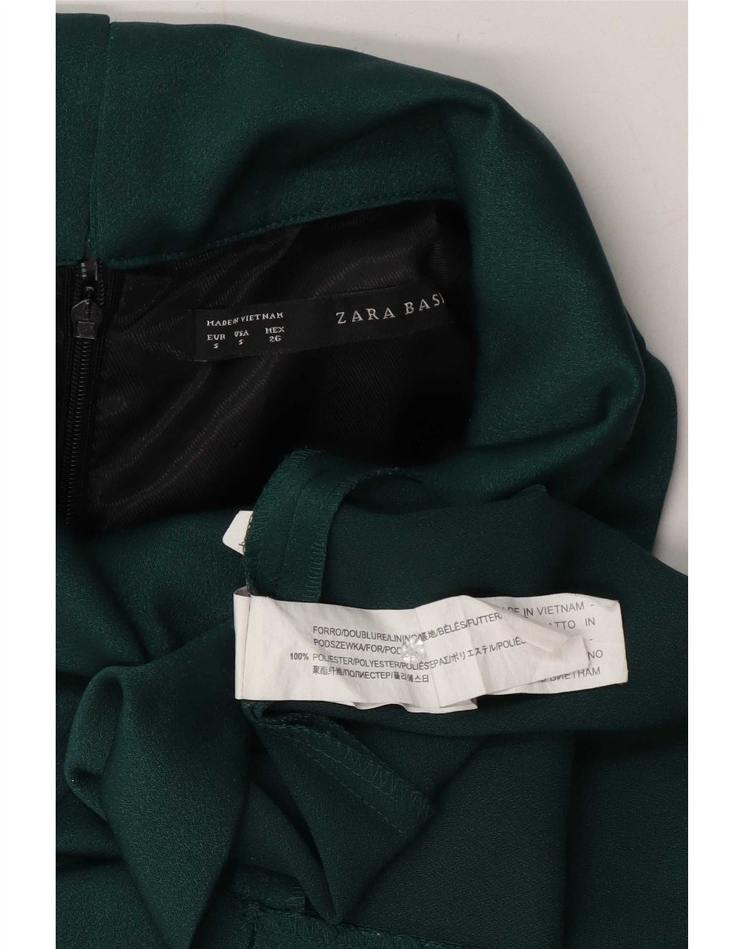 Abito tubino senza maniche da donna Zara UK 10 piccolo poliestere verde
