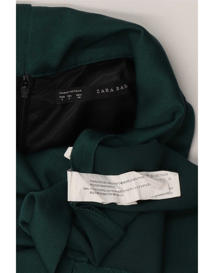 Abito tubino senza maniche da donna Zara UK 10 piccolo poliestere verde
