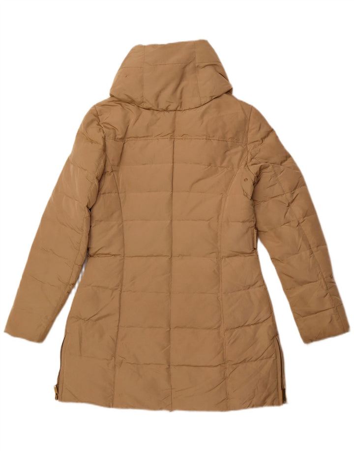 Cappotto imbottito con cappuccio da donna Zara UK 12 Poliestere beige medio