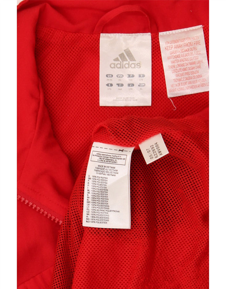 Giacca da tuta da ragazzo Adidas 15-16 anni in poliestere color block rosso