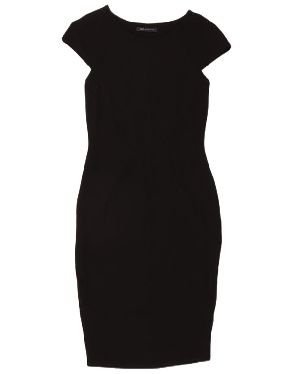 Marks & Spencer Womens Bodycon Dress UK 10 Small Black Viscose