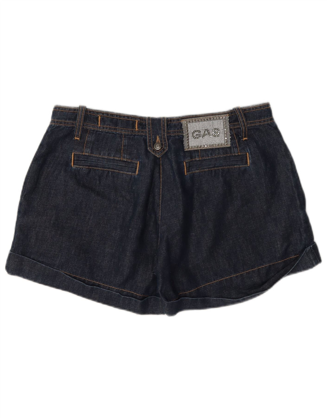 Pantaloncini di jeans da donna Gas W29 cotone blu navy medio