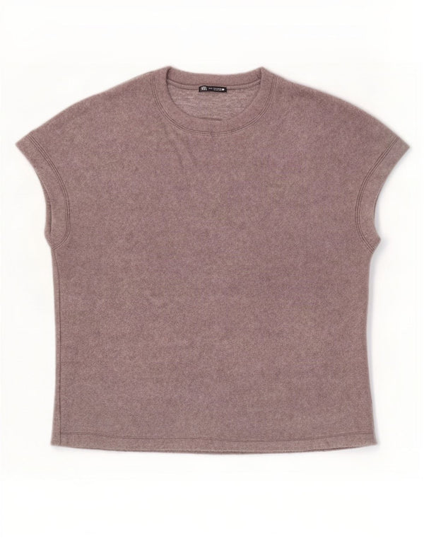 T-shirt da donna Zara Top UK 14 acrilico grigio medio