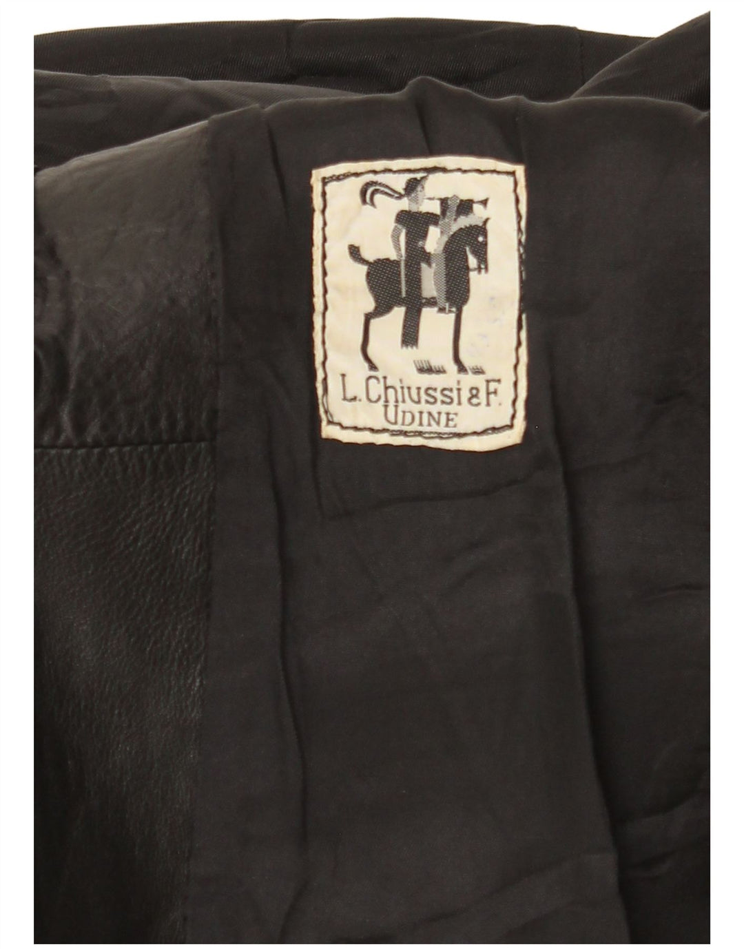 Cappotto in pelle vintage da donna UK 10 piccolo nero