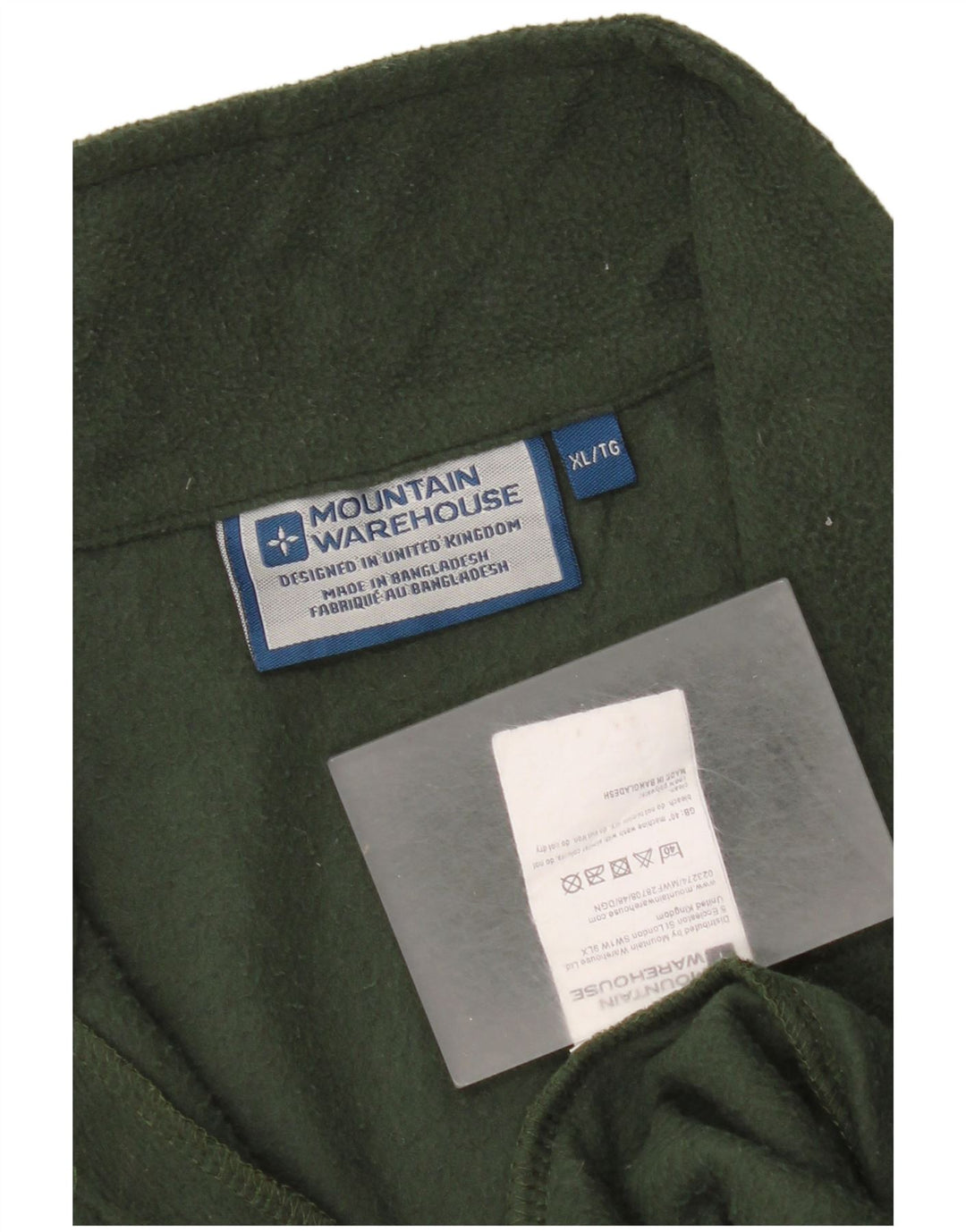 Maglione in pile da uomo con collo e zip Mountain Warehouse XL verde poliestere