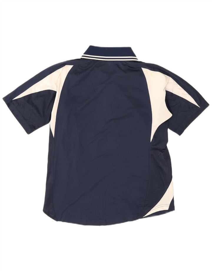 Polo Asics da uomo piccola in poliestere color block blu navy