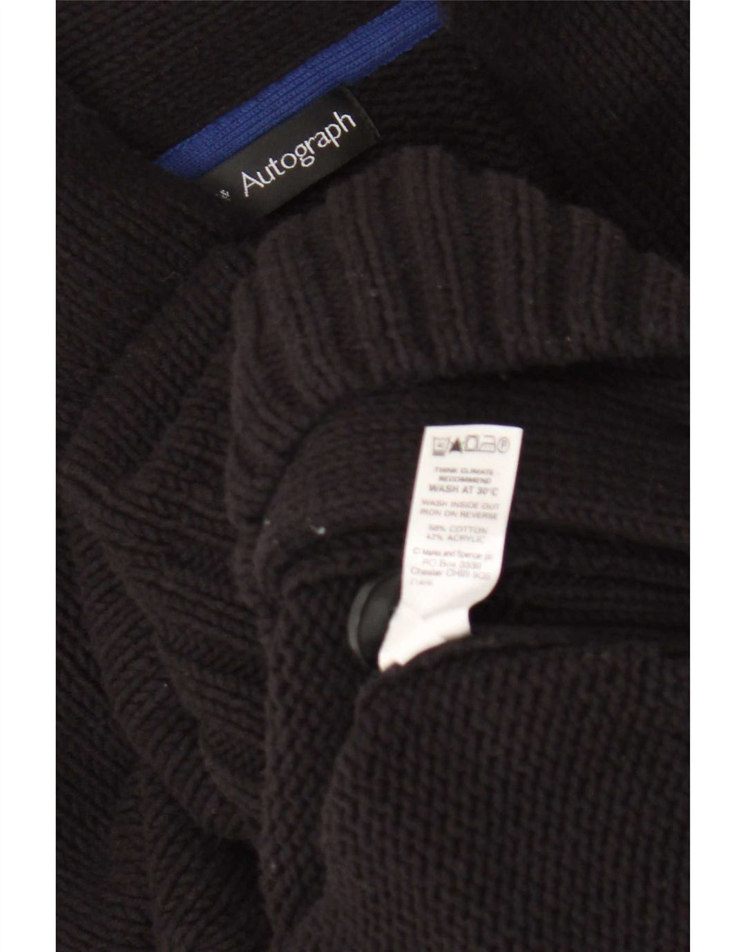 Maglione cardigan autografo da uomo Marks & Spencer UK 38/40 medio nero