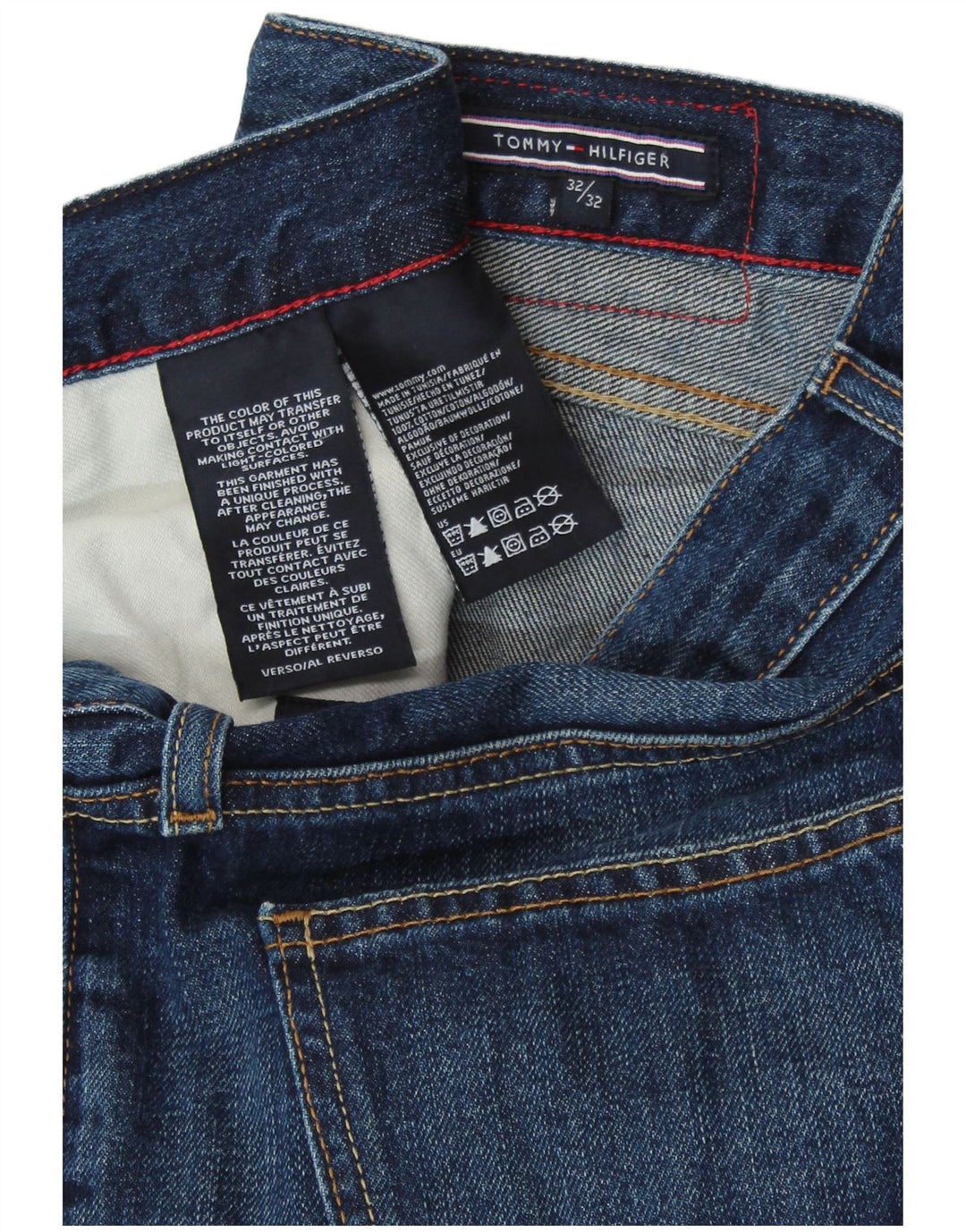 TOMMY HILFIGER Jeans dritti da uomo W32 L32 cotone blu