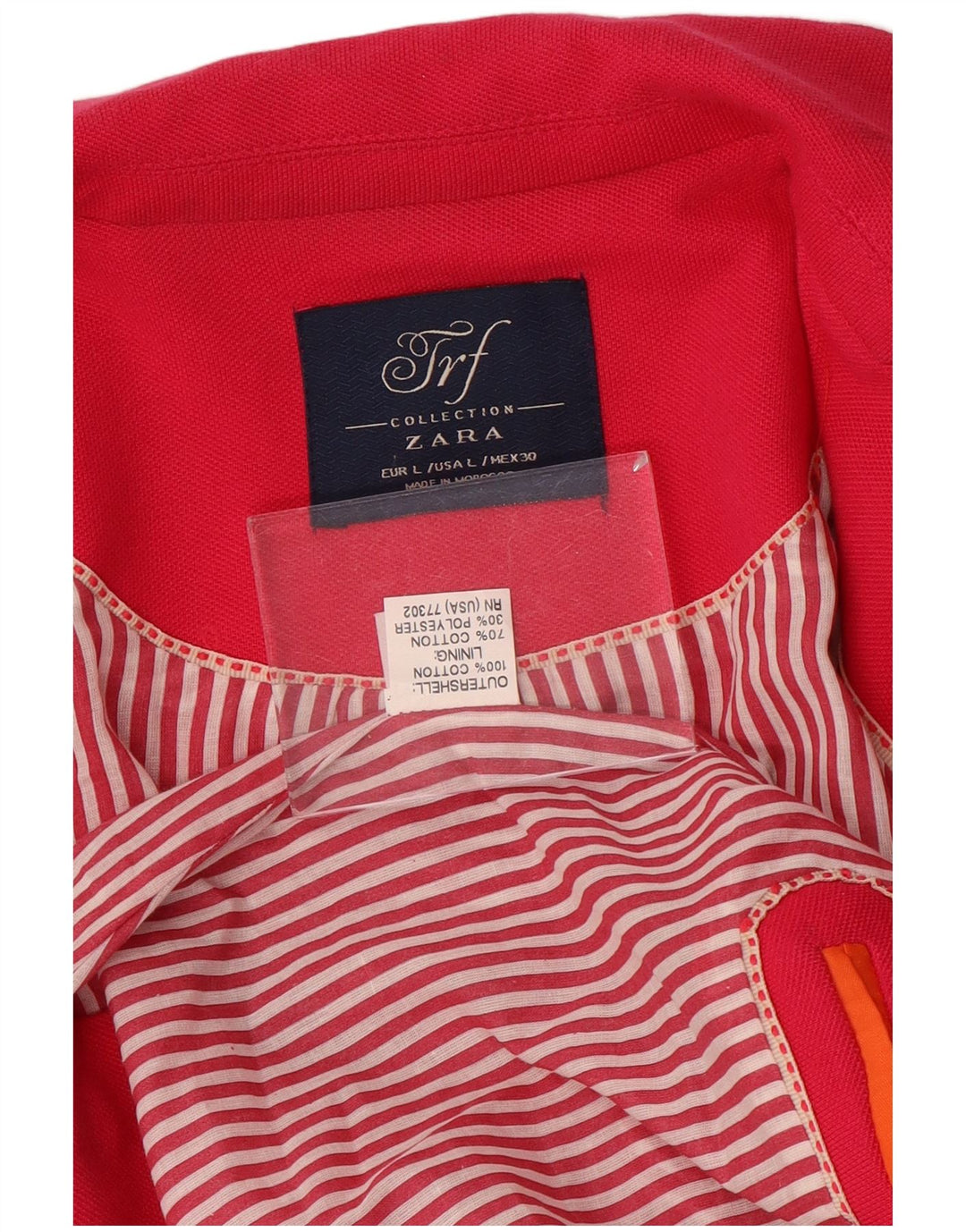 Giacca blazer corta a 1 bottone da donna Zara UK 14 grande cotone rosa