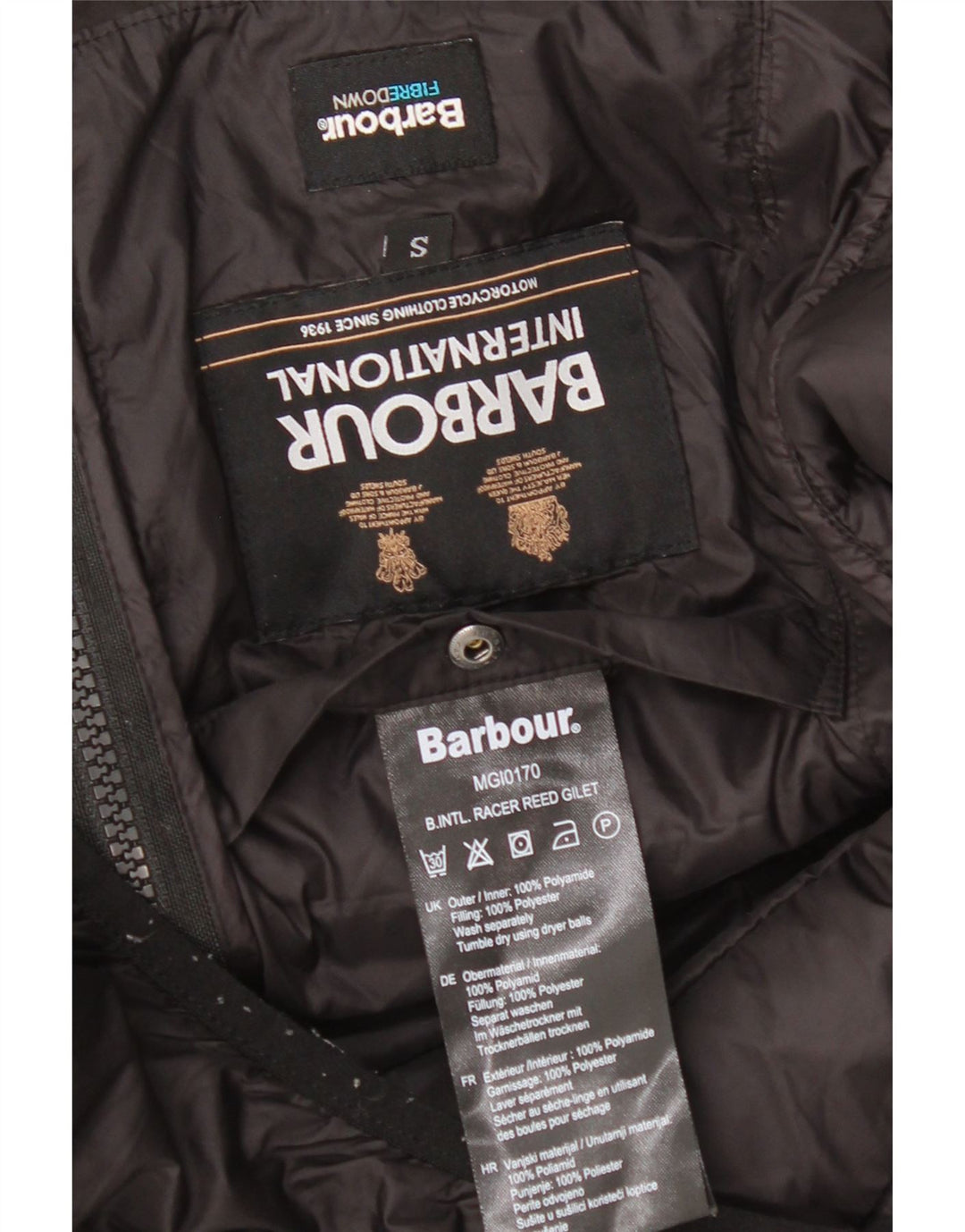 Gilet imbottito da uomo Barbour UK 36 Small Nero in poliammide