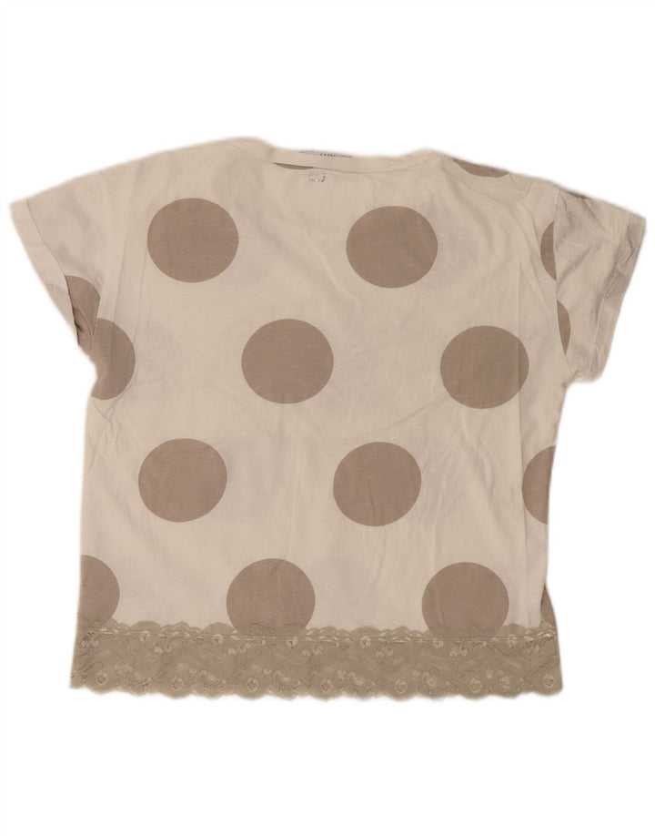 T-shirt grafica da donna Liu Jo Top UK 12 Beige medio maculato