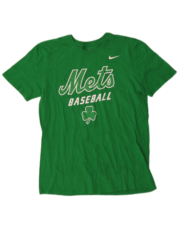T-shirt grafica Nike Mets da uomo, grande, in cotone verde