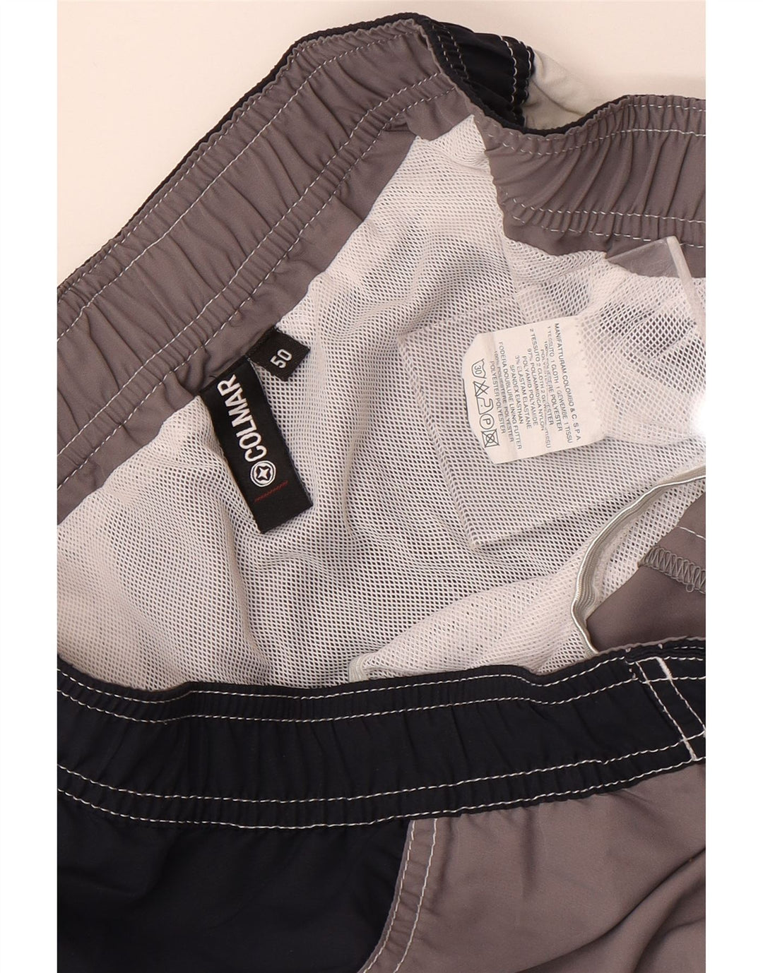 Pantaloncini da bagno grafici da uomo Colmar IT 50 Large in poliestere color block grigio