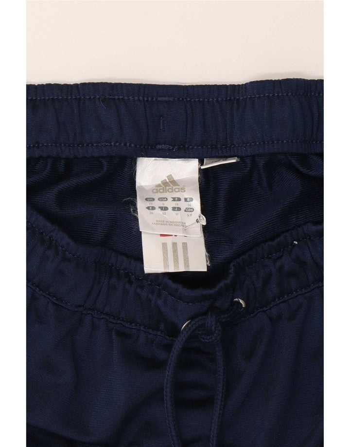 Pantaloncini sportivi Adidas da donna UK 10 piccoli in poliestere a righe blu navy