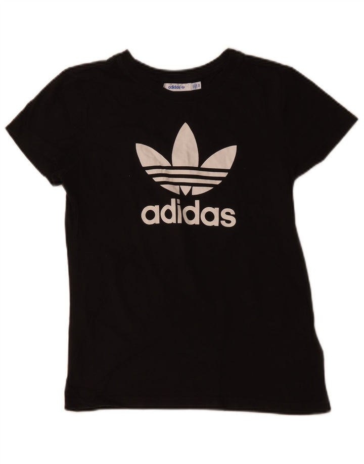 T-shirt grafica da donna ADIDAS Top IT 40 Small in cotone nero