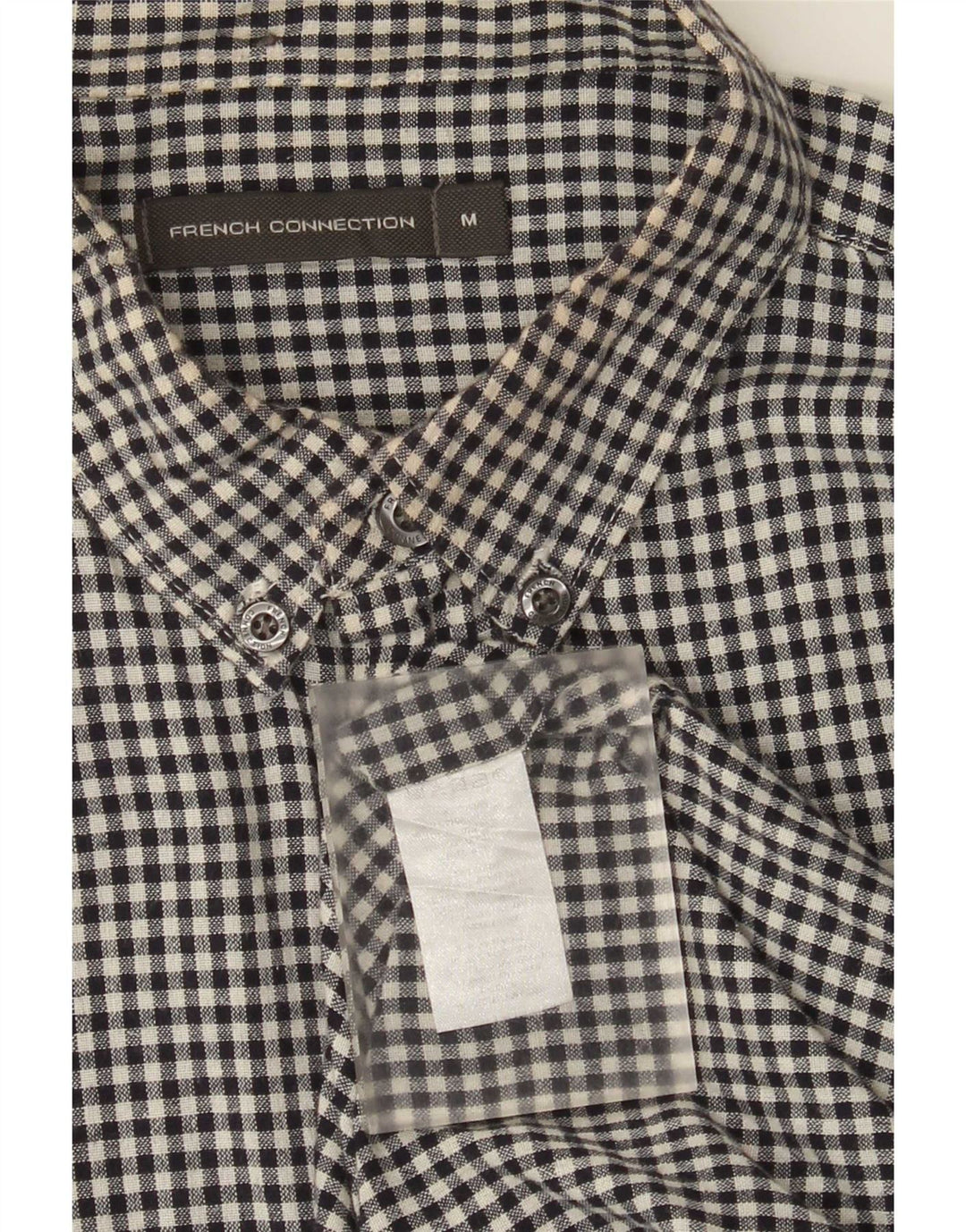 Camicia da uomo French Connection in cotone a quadretti nero medio